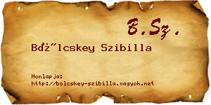 Bölcskey Szibilla névjegykártya